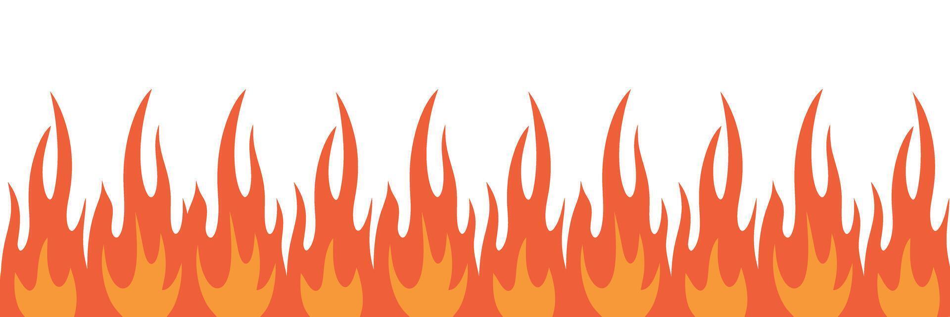 Horizontal Seamless Pattern of Cartoon Flames vector