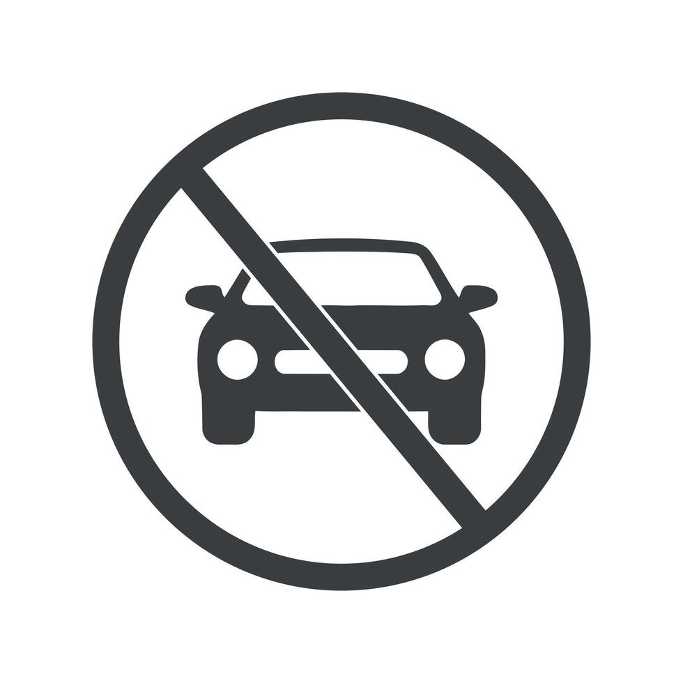 No Parking Sign Showing Prohibited Car Parking vector
