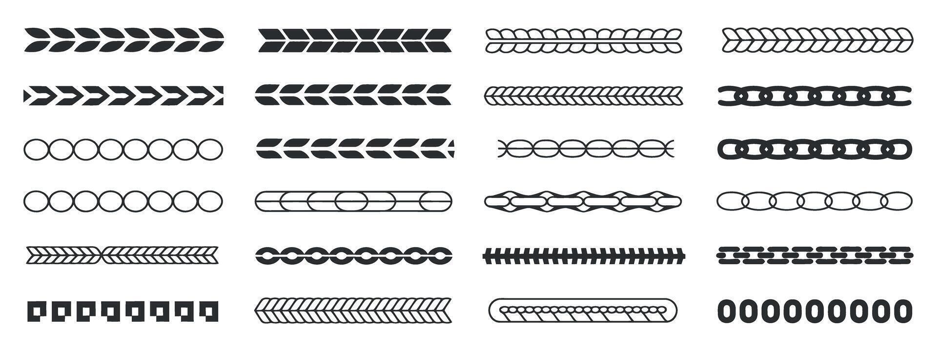 Collection of decorative borders and patterns in various styles vector
