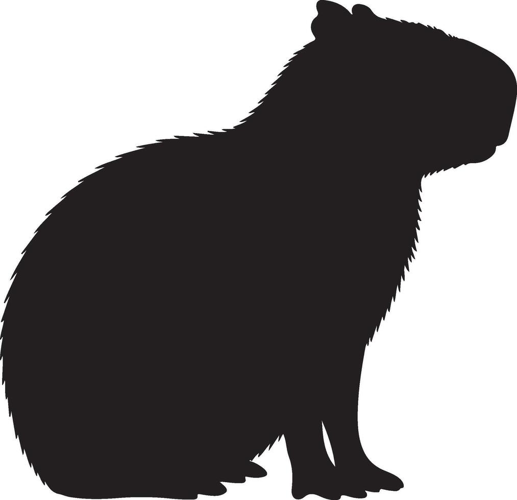 Capybara solid black silhouette vector