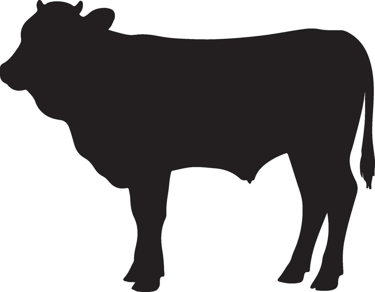 Calf solid black silhouette vector