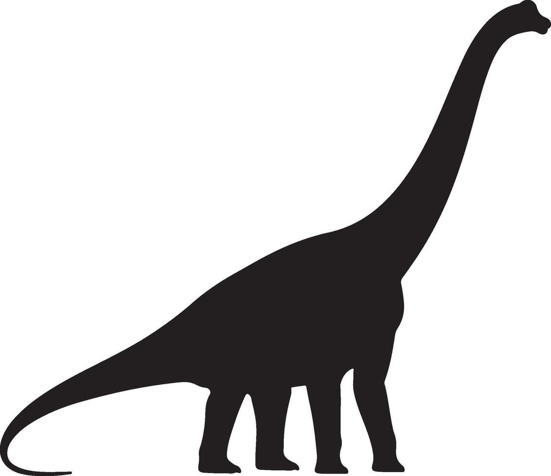 Brachiosaurus solid black silhouette vector