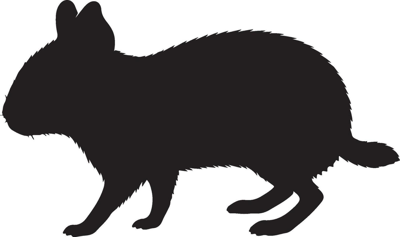 Cavy solid black silhouette vector