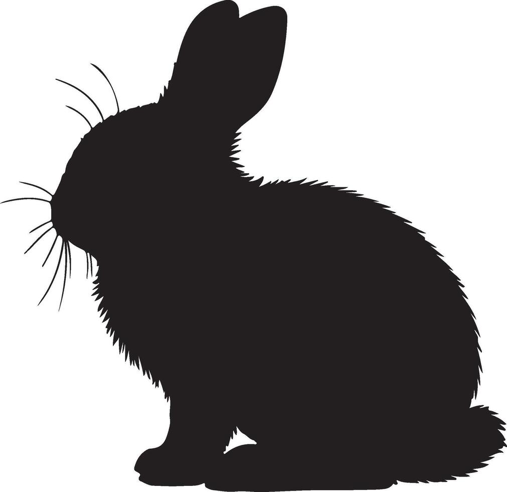 Angora Rabbit solid black silhouette vector