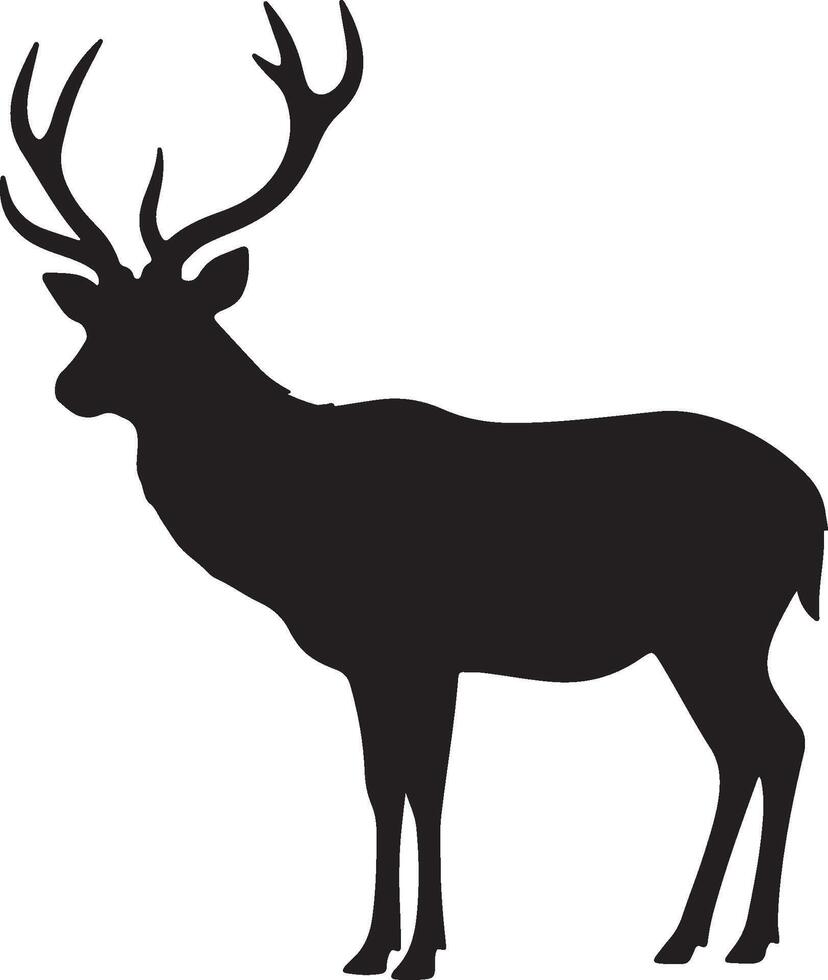 Barasingha solid black silhouette vector