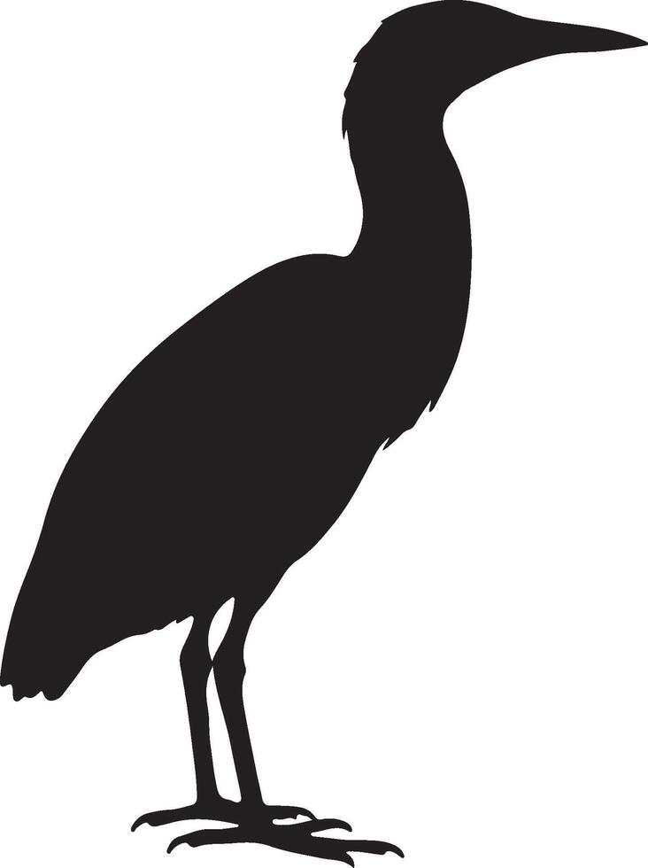 Bittern solid black silhouette vector