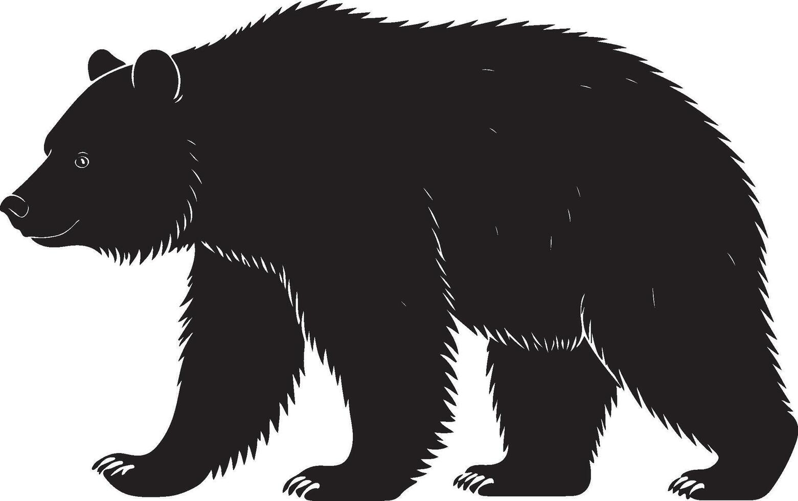 Andean Bear solid black silhouette vector