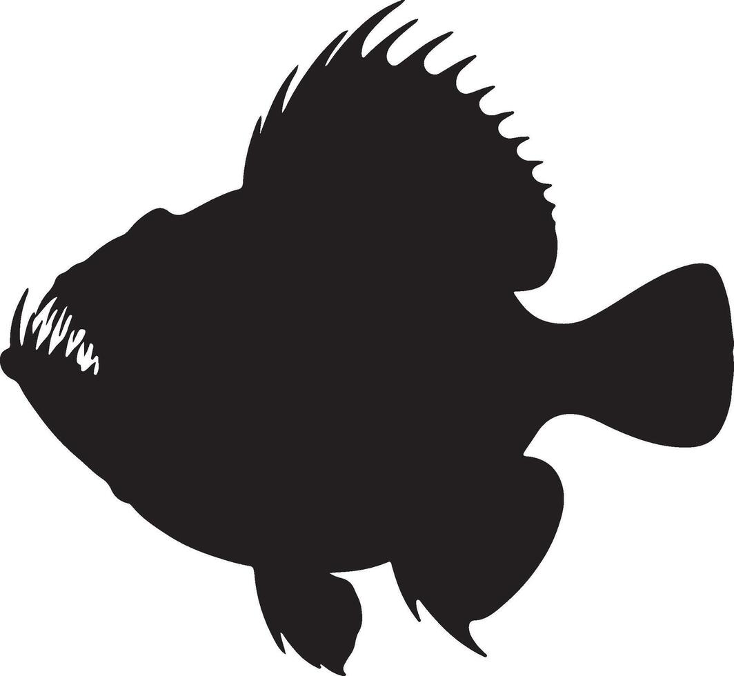 Anglerfish solid black silhouette vector