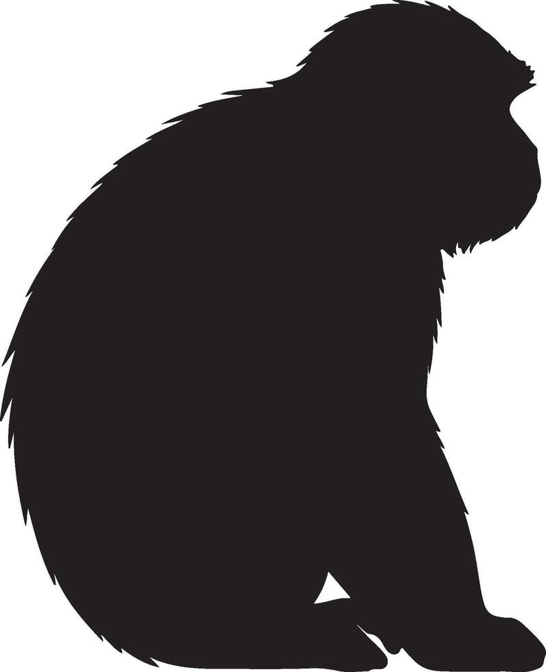 Blue Monkey solid black silhouette vector