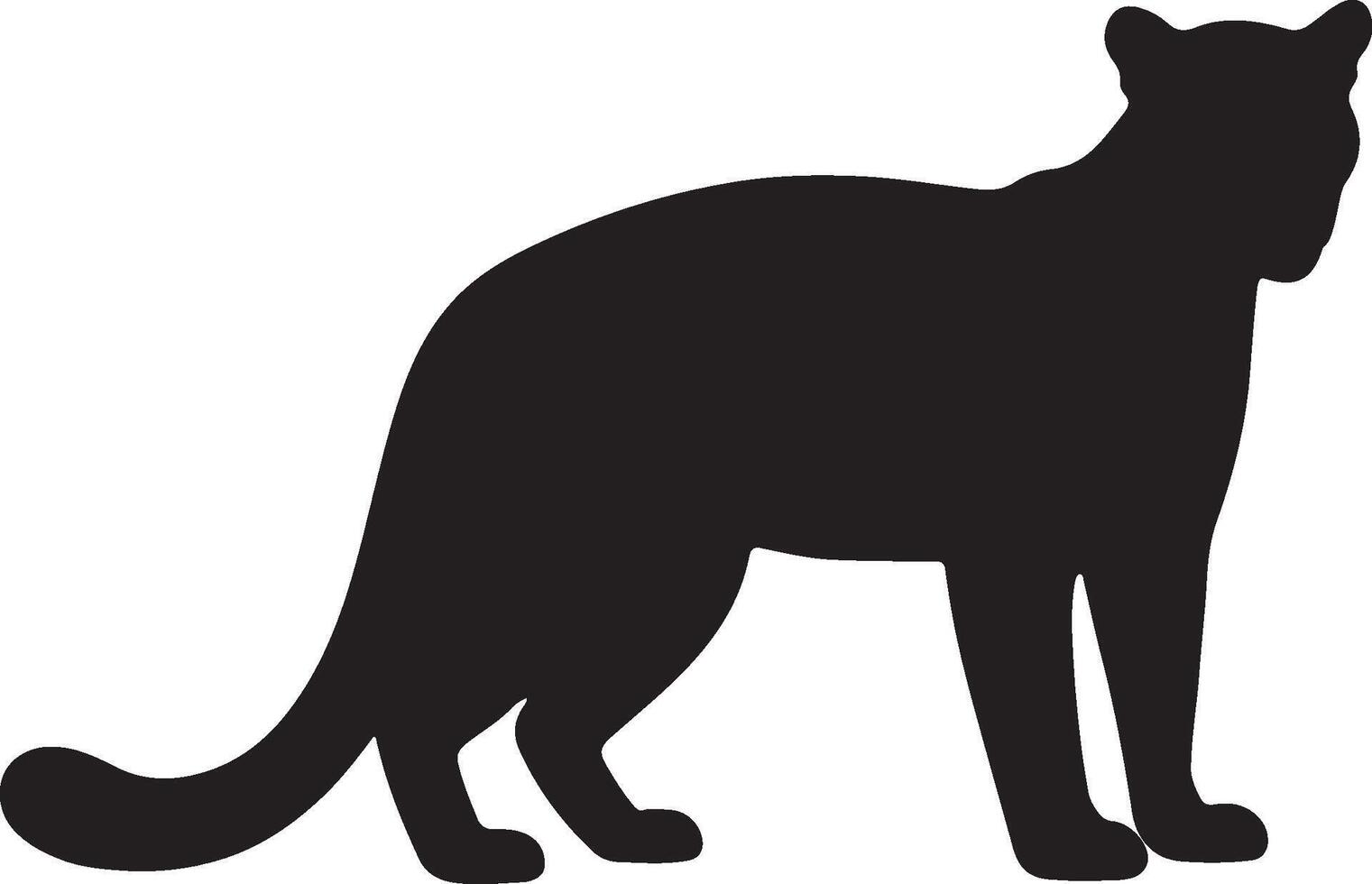 Clouded Leopard solid black silhouette vector