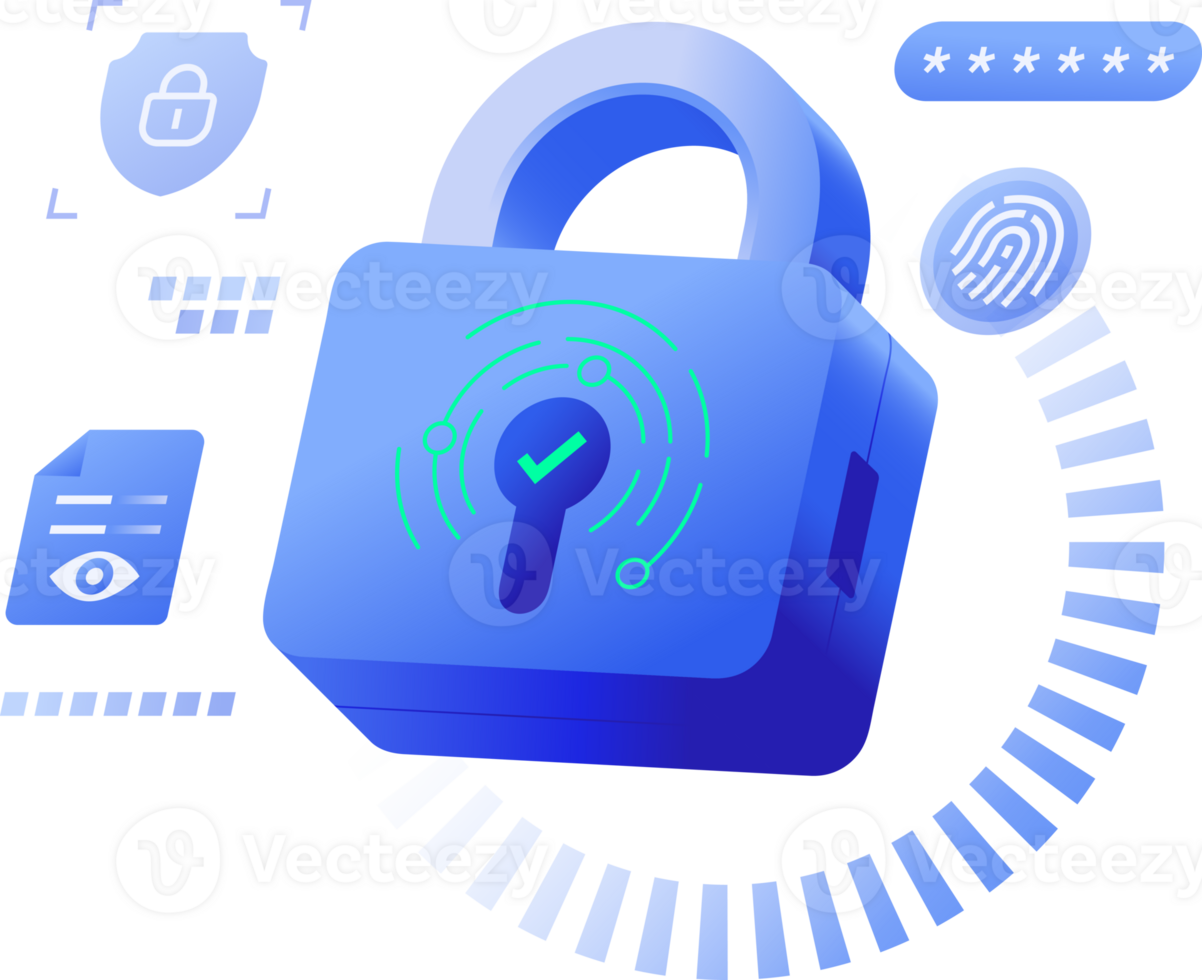 Data Privacy and Cybersecurity concept illustration Future technology security and integrity of information and personal data clipart png
