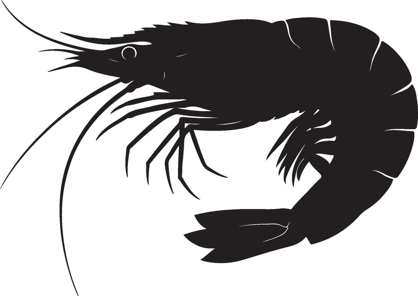Habitat Shrimp solid black silhouette vector