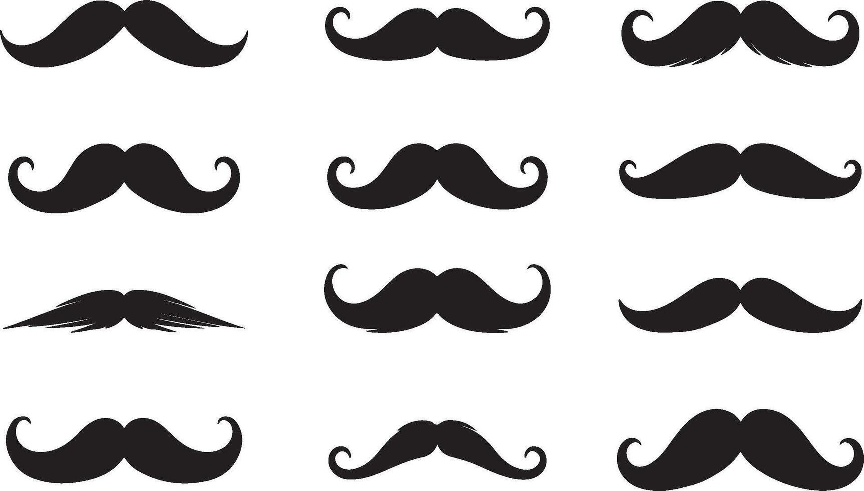Mustache Collection set vector