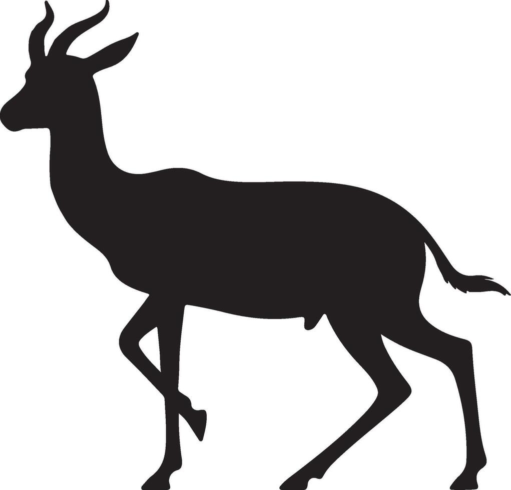 Gazelle Silhouette solid black silhouette vector