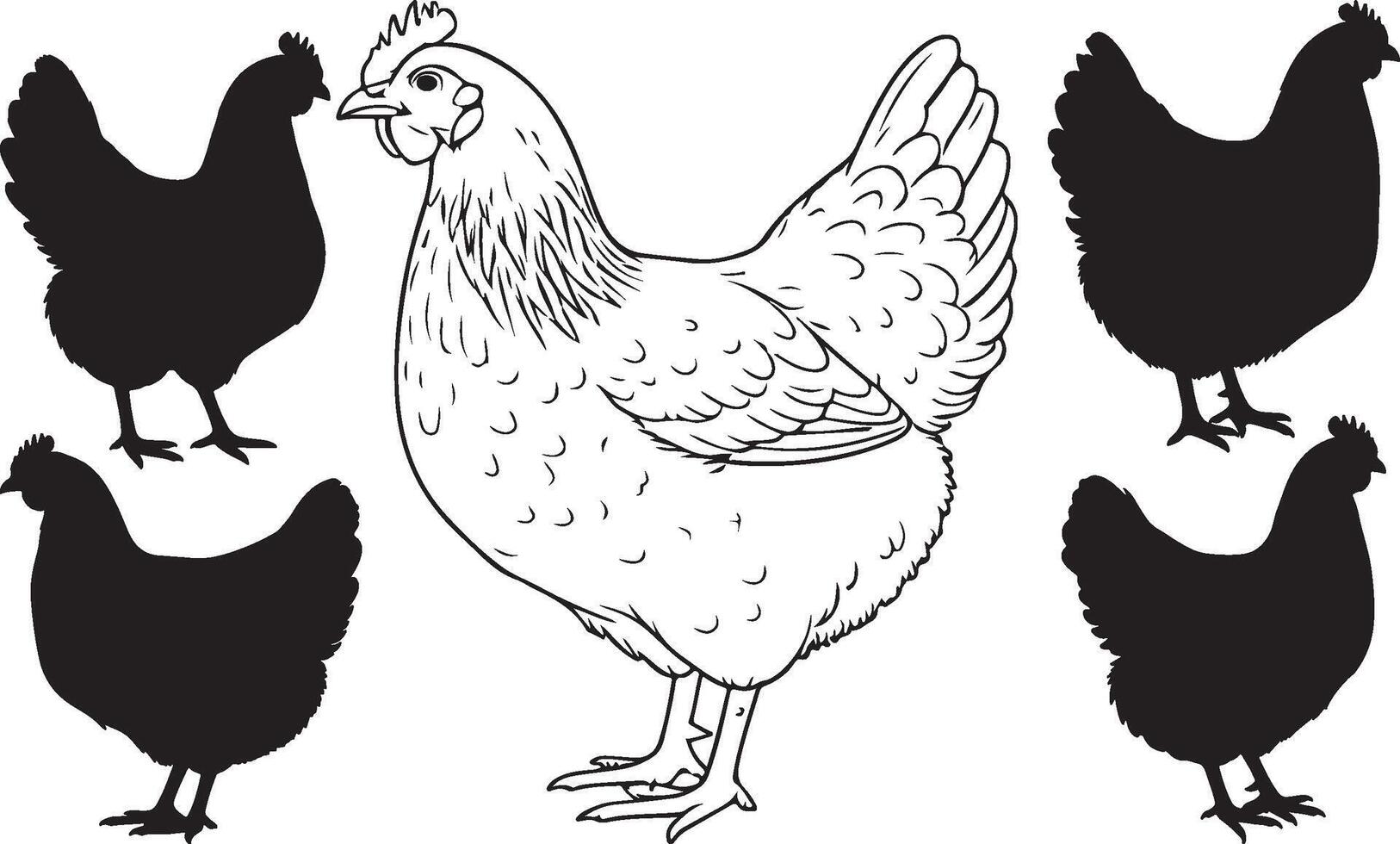Hen Silhouette srt vector