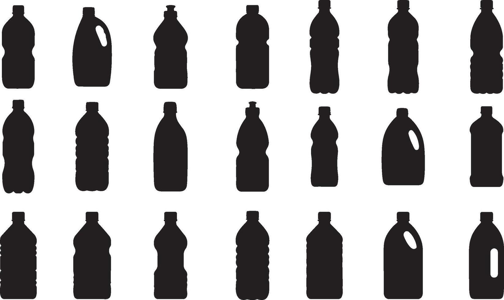Plastic Bottles Silhouette collection vector
