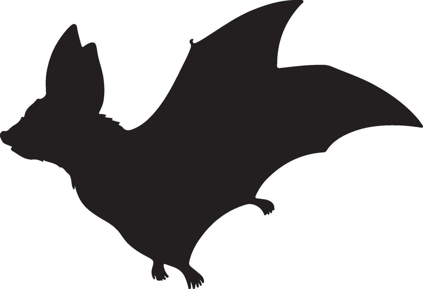 Oriental Fruit Bat solid black silhouette vector