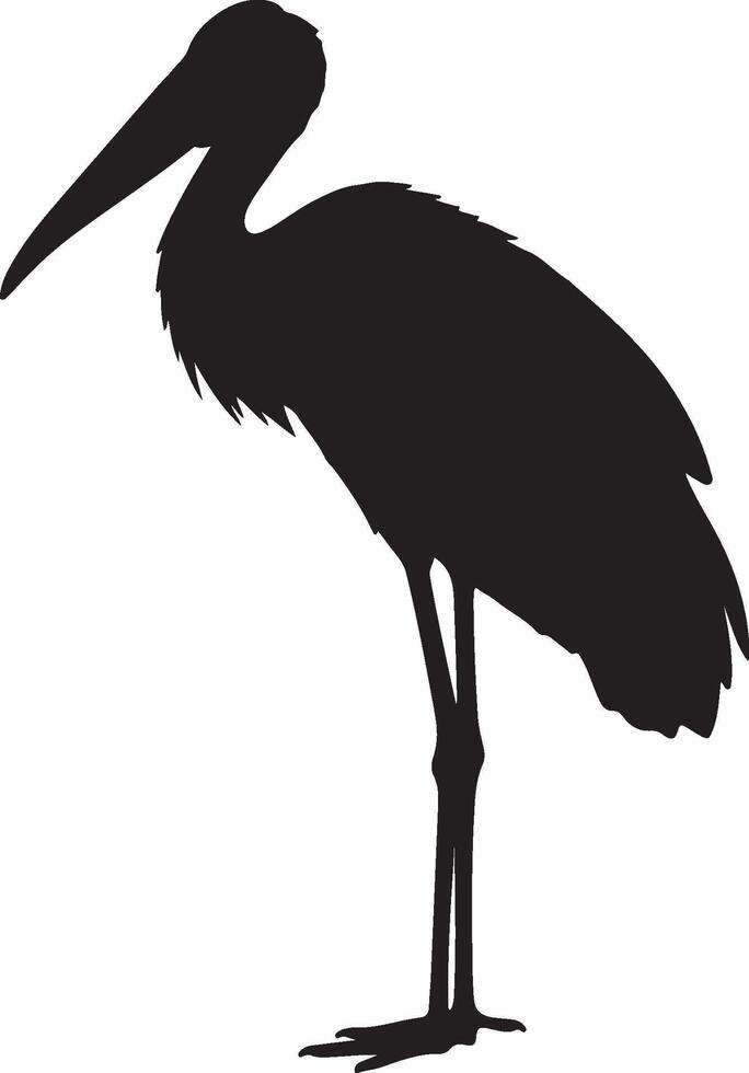 Lesser Adjutant solid black silhouette vector
