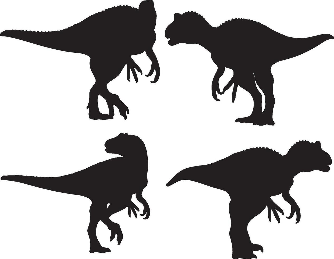 Therizinosaurus Solid Black Silhouette vector