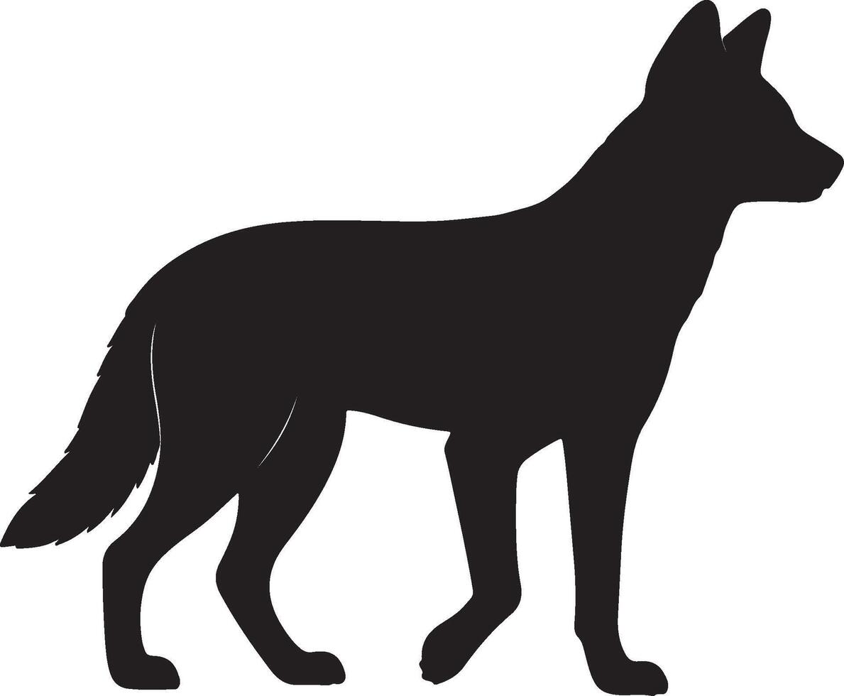 Dhole solid black silhouette vector