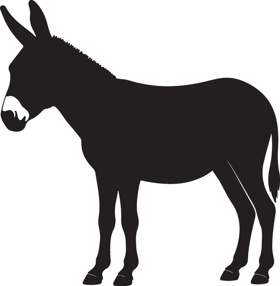 Donkey solid black silhouette vector
