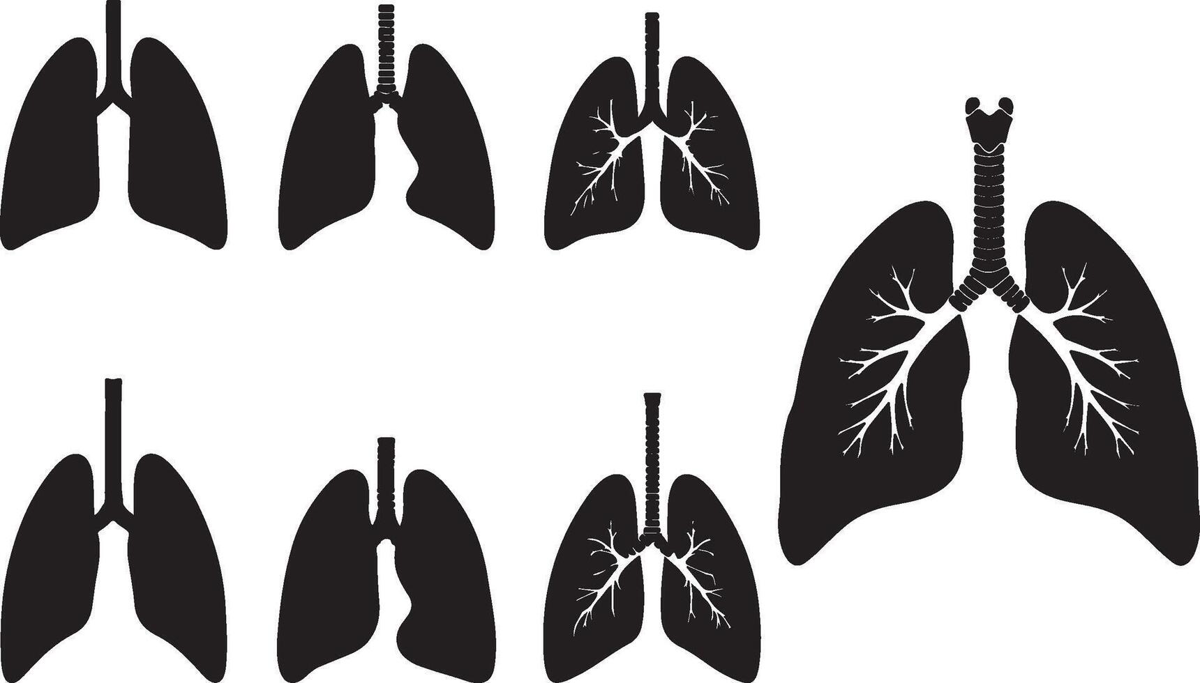 Lung Silhouettes collection vector