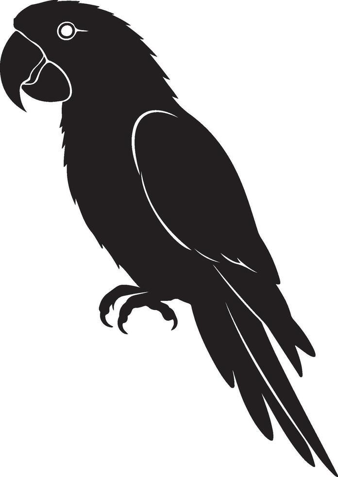Parrot solid black silhouette vector