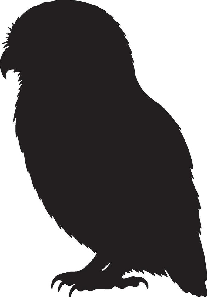 Indian Scops Owl solid black silhouette vector
