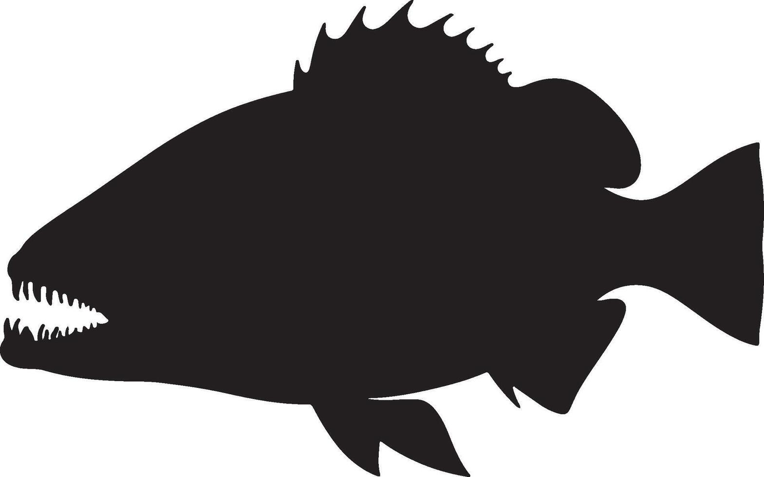 Viperfish solid black silhouette vector