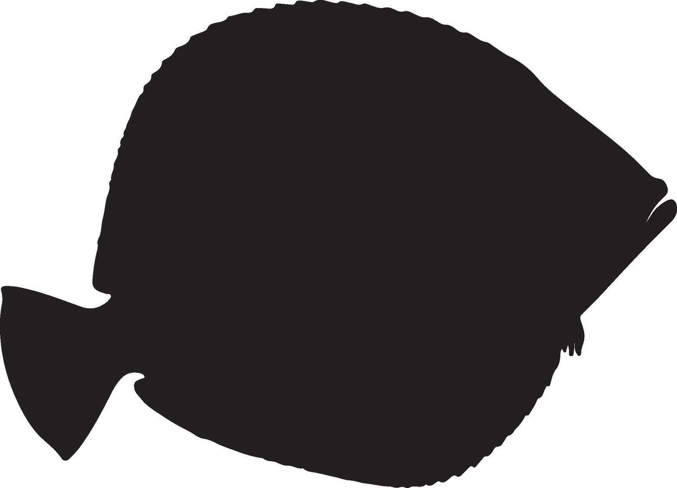 Flounder solid black silhouette vector