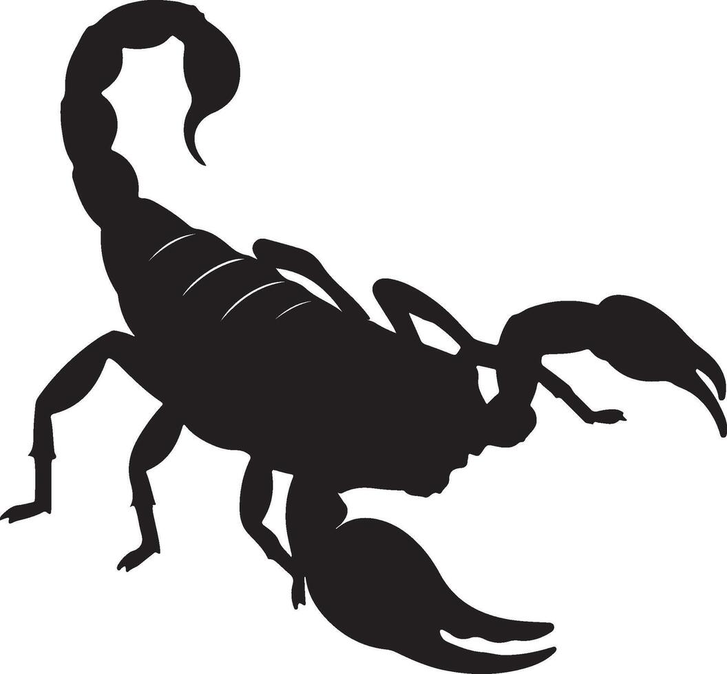 Scorpion Arthropod Solid Black Silhouette vector