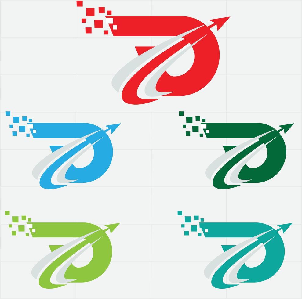 Set of letter D minimal logo icon design template elements vector