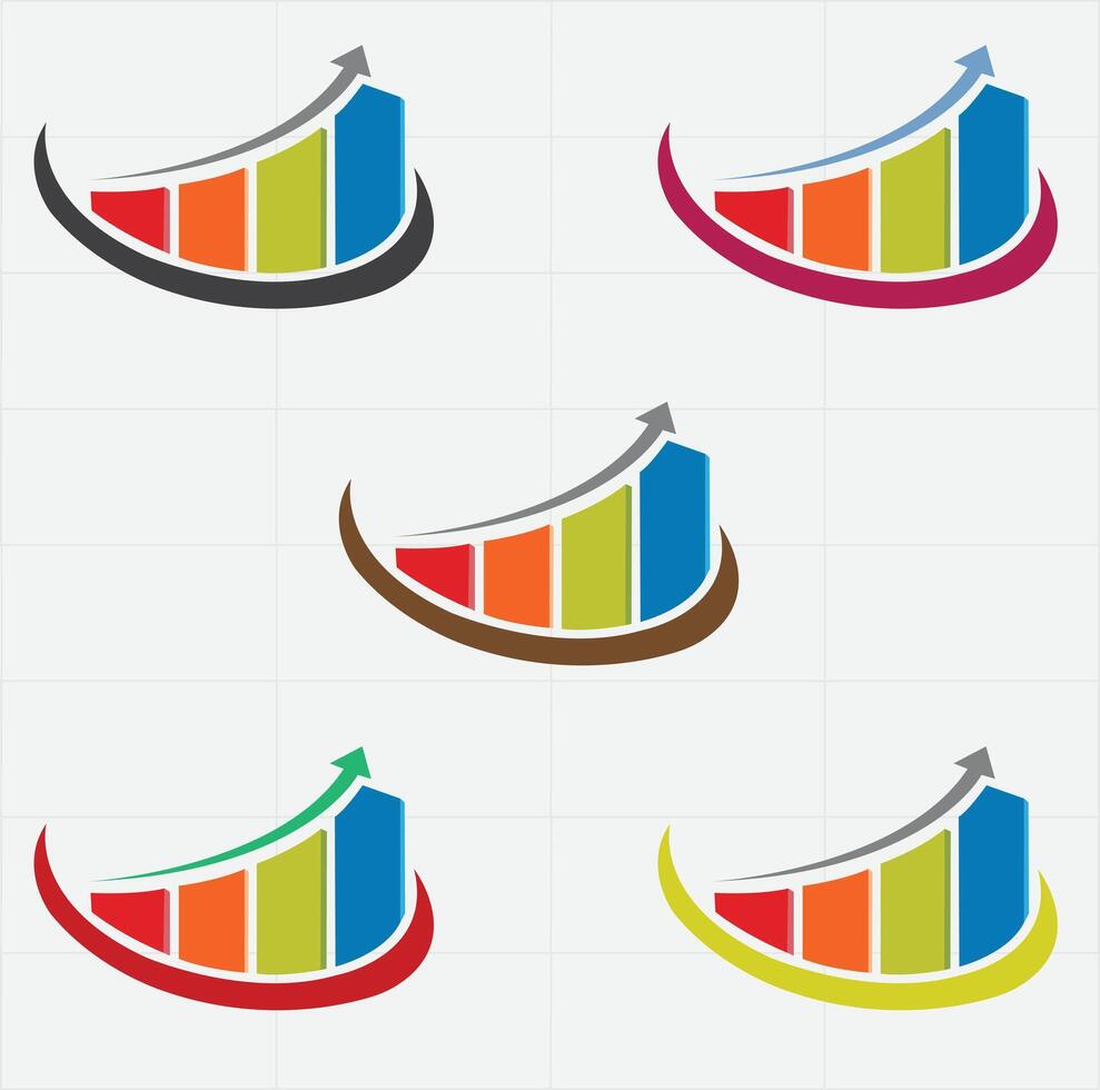 Busines Growing graph. Icon for design. Easily editable vector