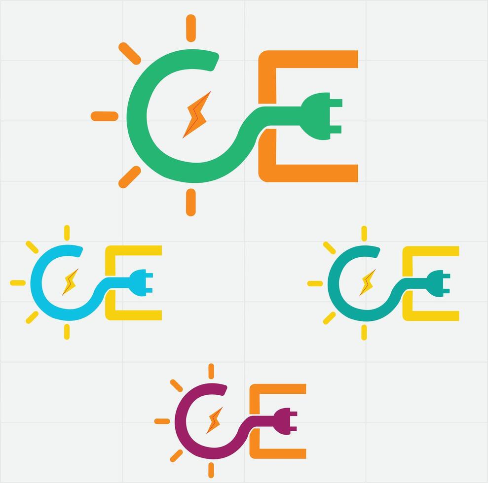CE Letter Initial Logo Design Template Illustration vector