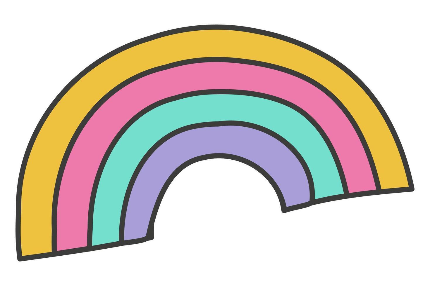 Rainbow icon in clouds with stars vector