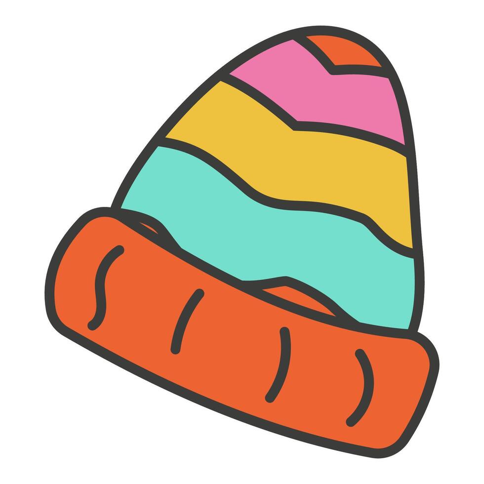Multicolored hippie cap icon vector