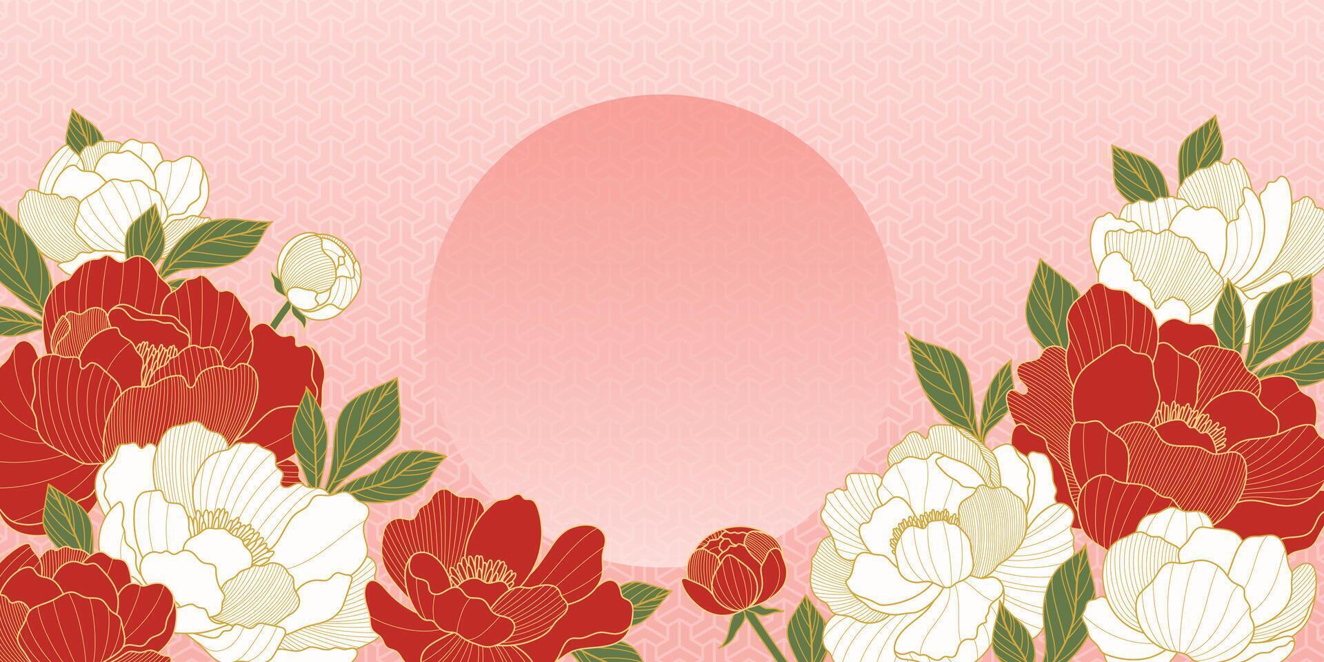 Floral design with peonies vector