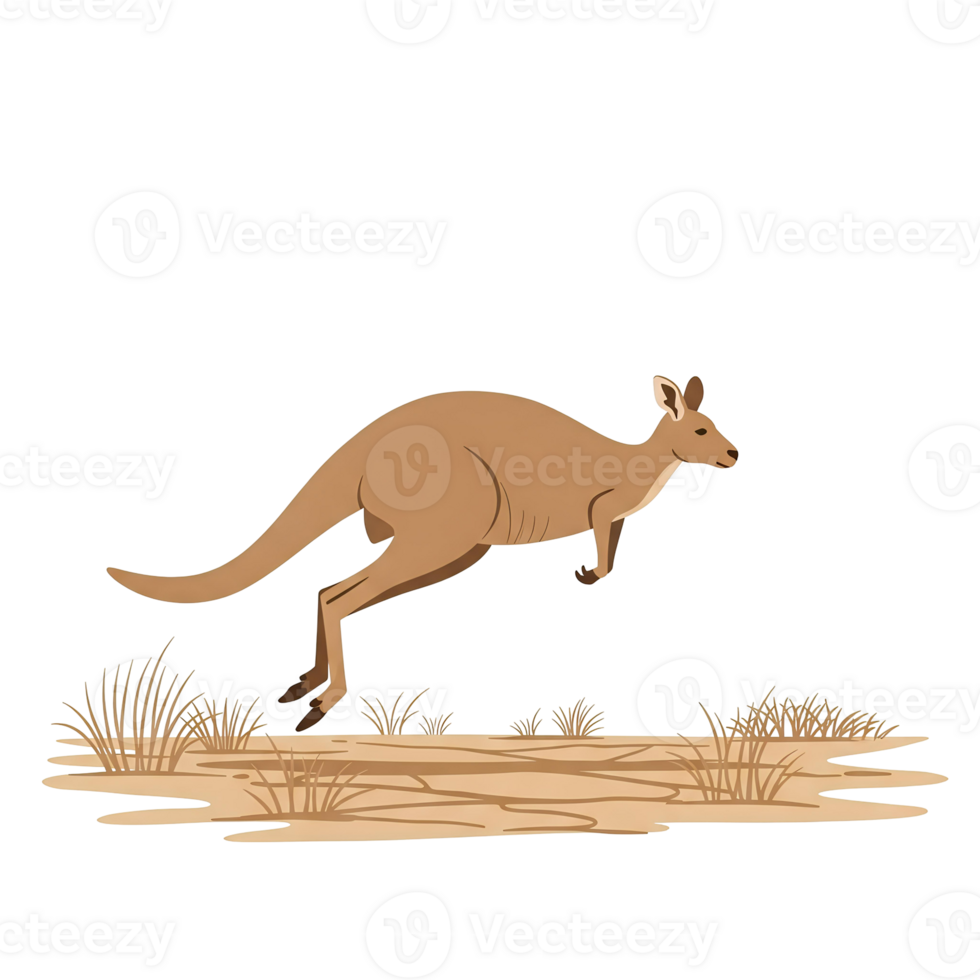 A cartoon kangaroo running across a field png