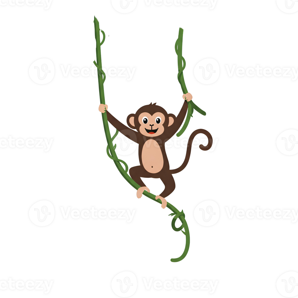 Monkey on a tree branch png