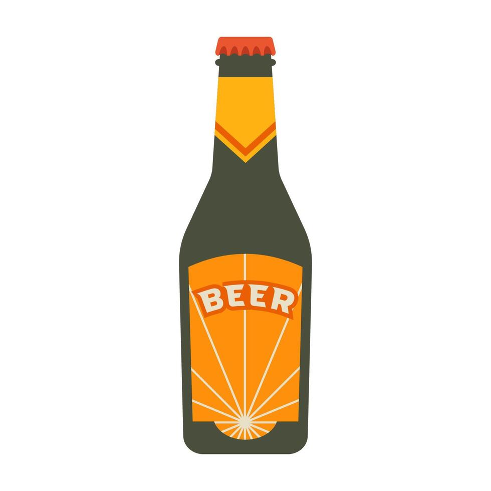 Beer bottles with different labels and styles. Cool and cold summer drinks vector