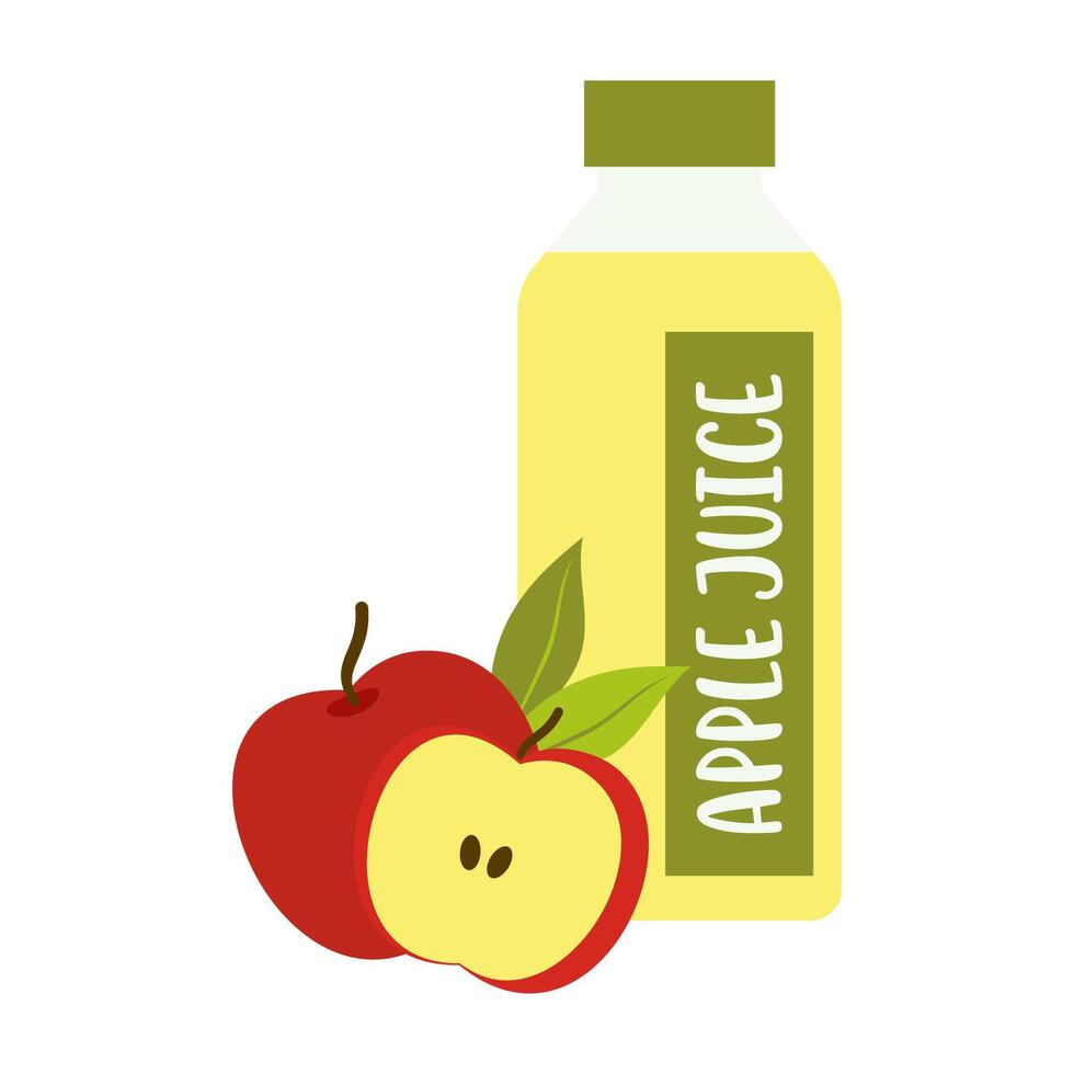 Assorted juice and bubble tea bottles with fruit and straw. Summer cool drinks. vector