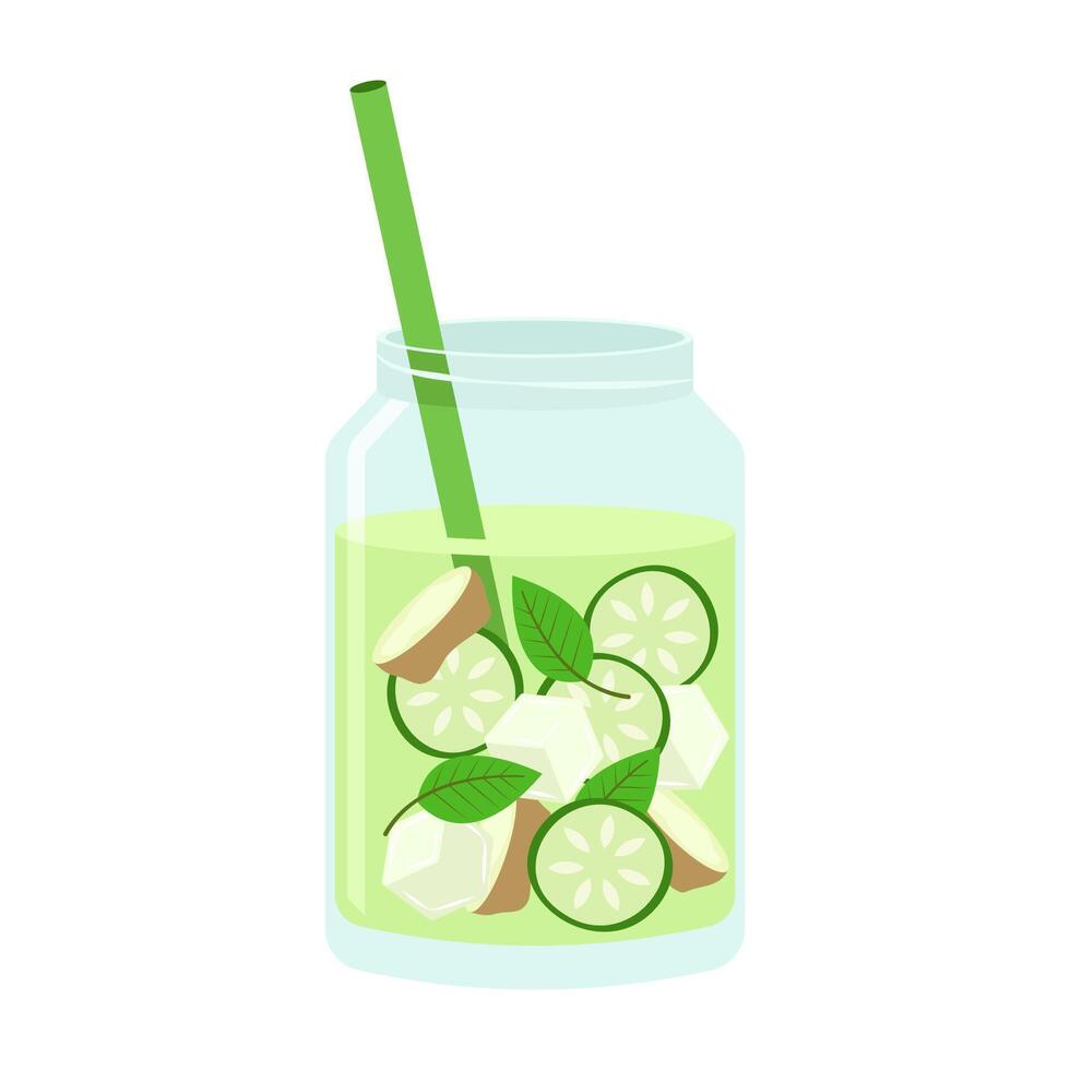 Colorful refreshing drinks with fruit and ice in different glasses. Summer cold drinks. vector