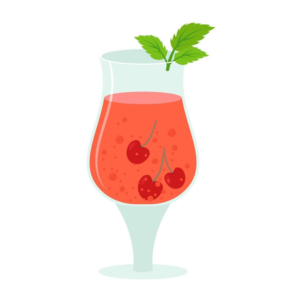 Colorful refreshing drinks with fruit and ice in different glasses. Summer cold drink vector