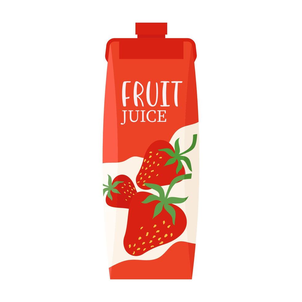 Colorful summer cold drink cartons, and bottle with different fruit flavors. vector