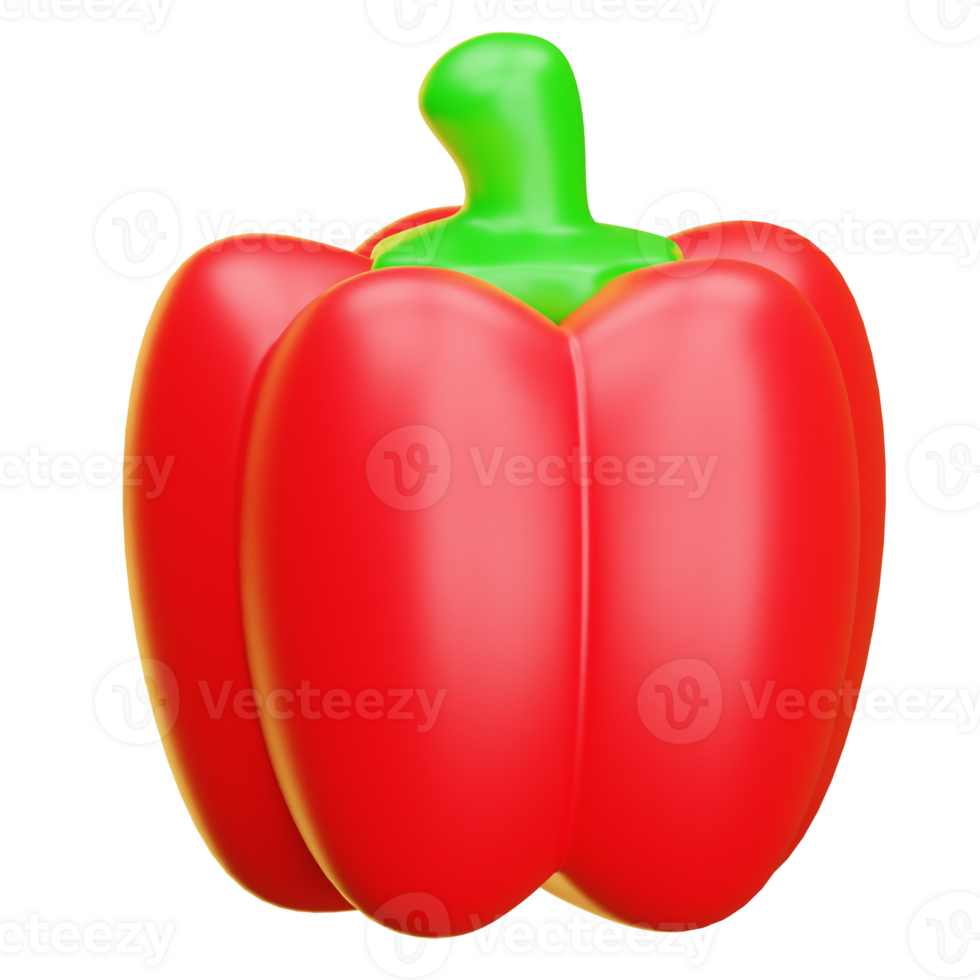 Red bell pepper standing png