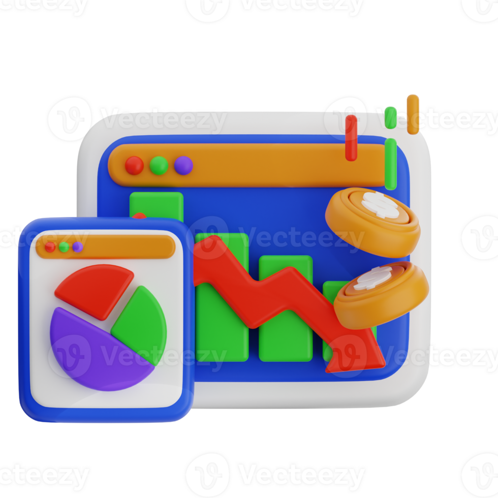 Colorful data visualization graphics png