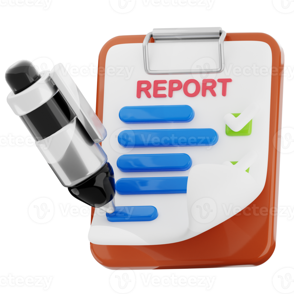 Report clipboard with pen and check marks png