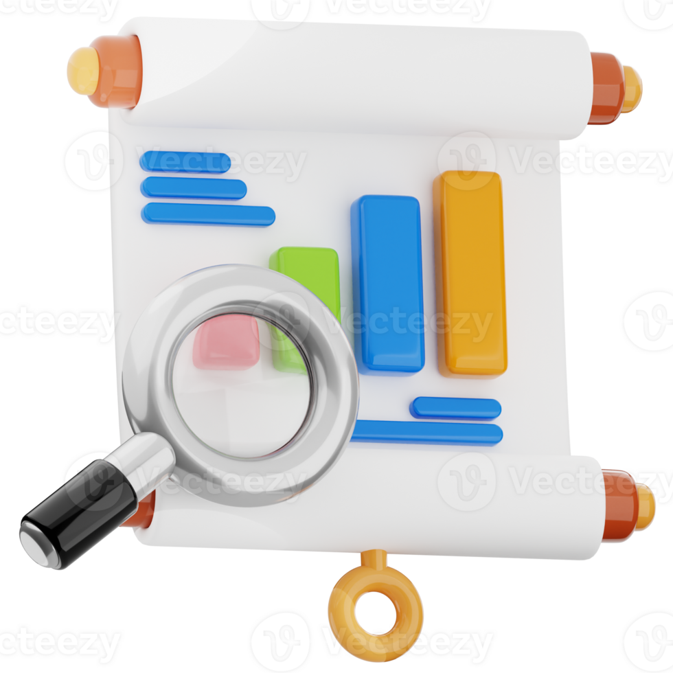 Business analyst 3d illustration. analytic presentation icon. png