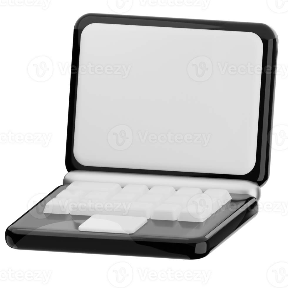 Laptop 3d illustration. notebook hardware icon. png