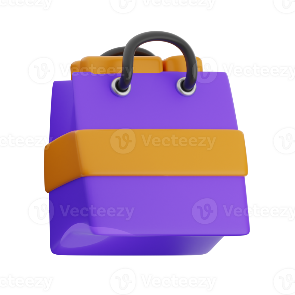 Shopping bag 3d illustration. e-commerce icon. png